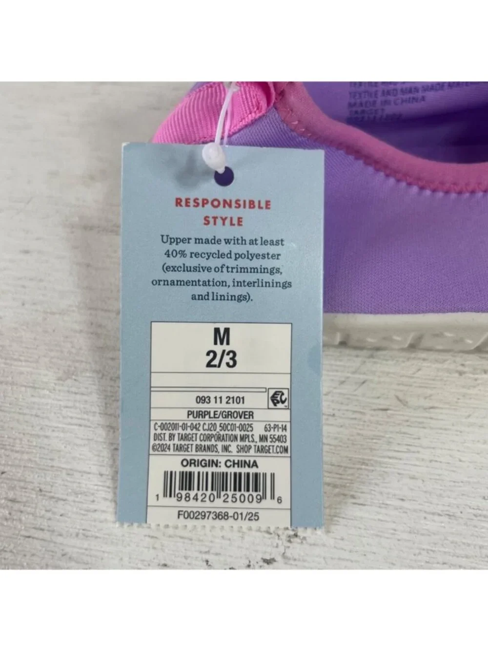Cat & Jack‎ Water Shoes Kids Medium 2/3 Purple New Flexible Sole Summer